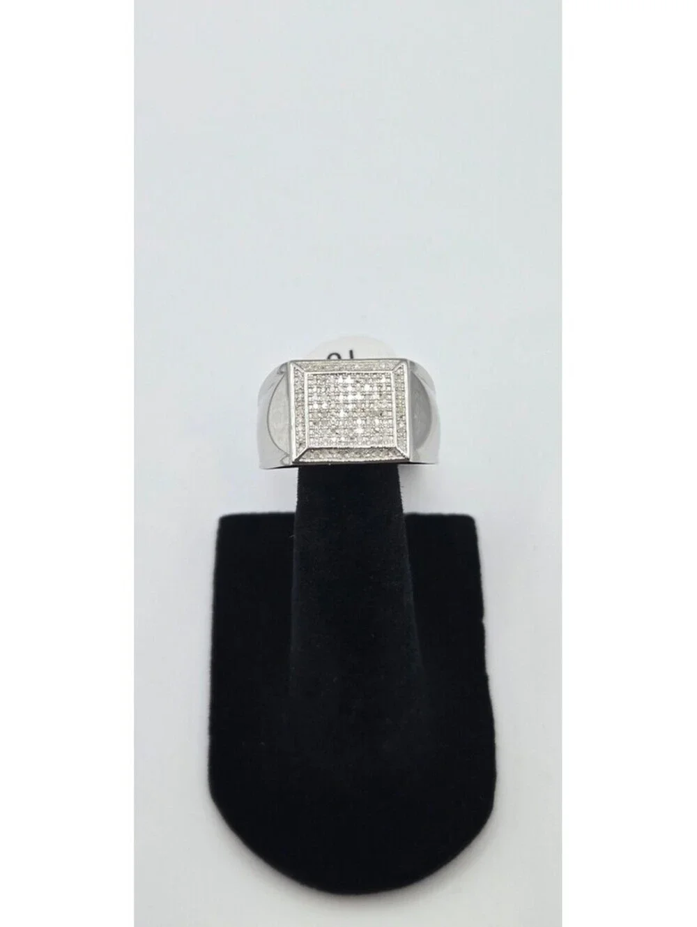 NEW Solid 925 Sterling Lab Diamond .50ctw, Mens Ring Size 10